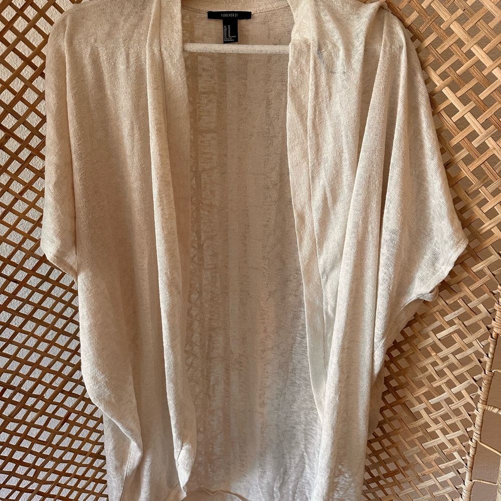 Forever 21 Cream Knit Cardigan